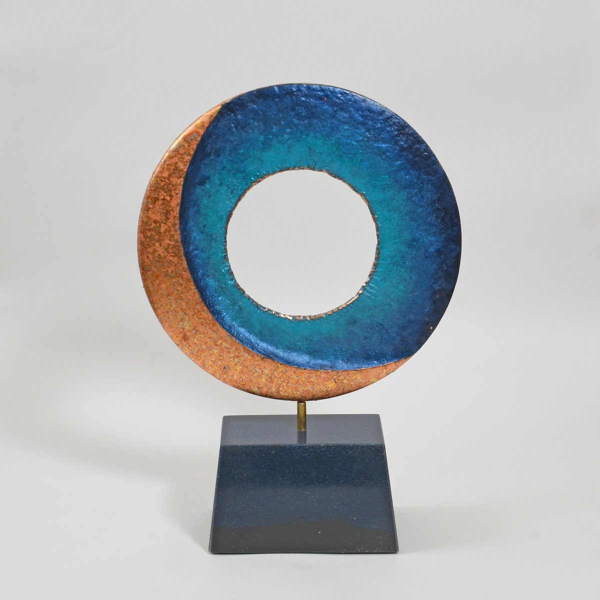 Geometric Abstract Bronze Sculpture By Philip Hearsey, 11 X 16", Nightwalk, Original Artwork