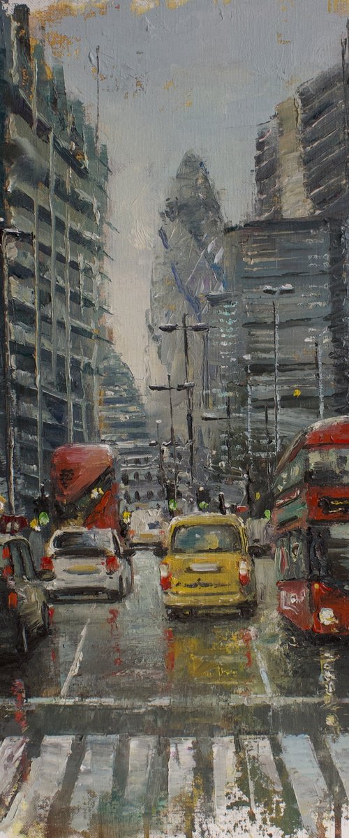 London Aldgate and The Gherkin by Roberto Ponte