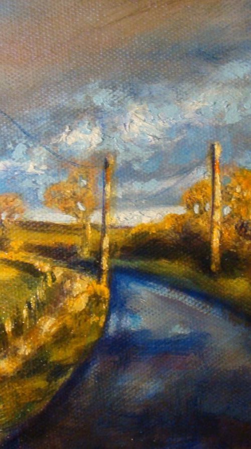 Morning-Winter solstice-sketch in oils by Michael Mullen