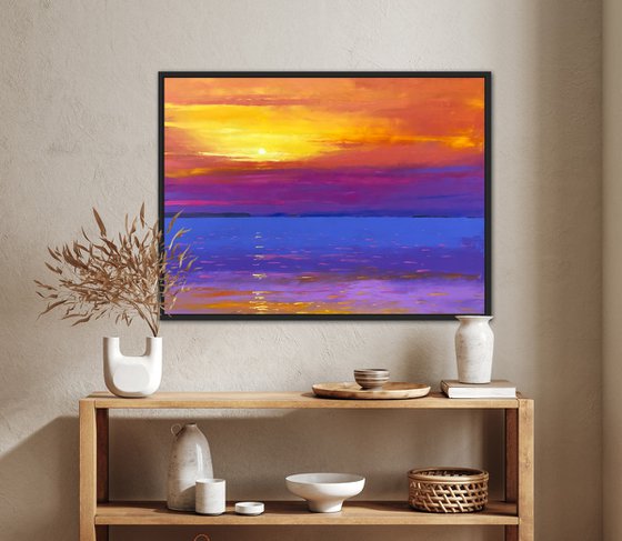 Abstract seascape painting on canvas 60-80cm