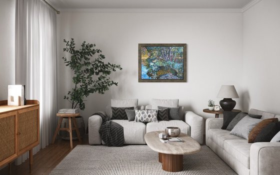 In the shade of  the tree