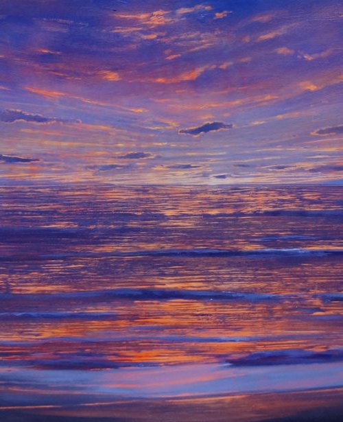 SUNSET SEA IV. 100x52cm by Rafael Carrascal