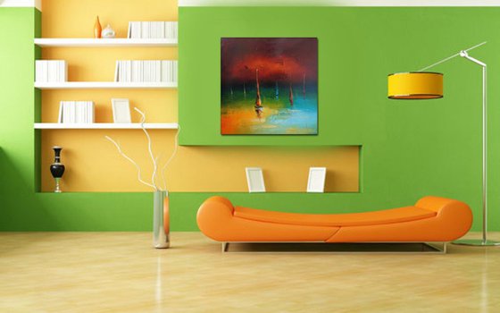 Sea decor, Abstract Oil Painting on Canvas