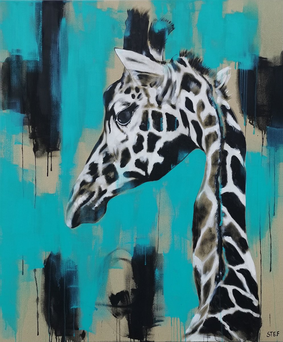 Giraffe - Red List By Stefanie Rogge, 39 X 47, Artwork For Sale On Artfinder