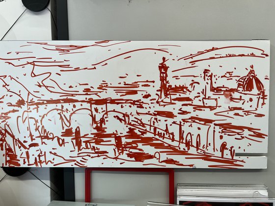 The Balcony of Florence 2023 sketch 30x67cm