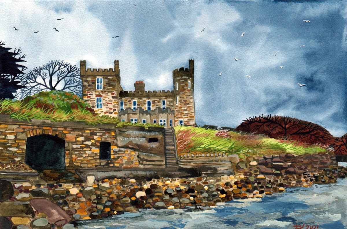 Impressionistic Landscape Painting By Terri Smith, 20 X 15", Rosturk Castle, Mayo, Original Artwork