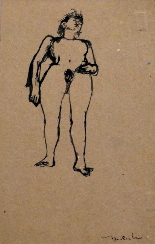 The Nude Study, life sketch 14x21 cm ESA1 by Frederic Belaubre