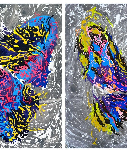 Set of 2 «Mysterious Mood» by Mariia Raskin