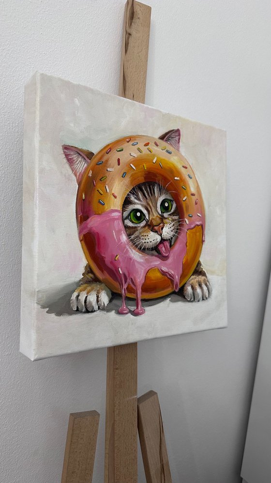 Cat in a Donut