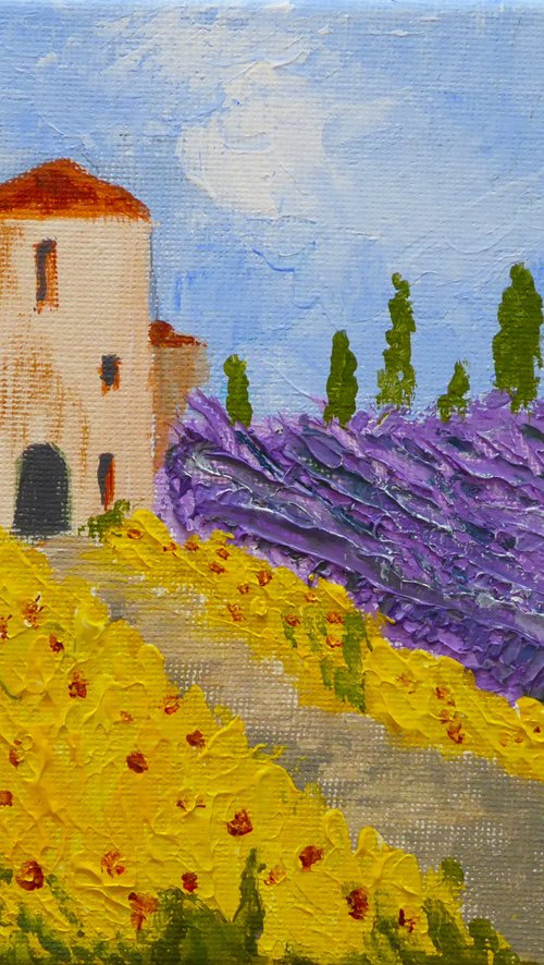 Sunflowers and Lavender in Tuscany by Maddalena Pacini