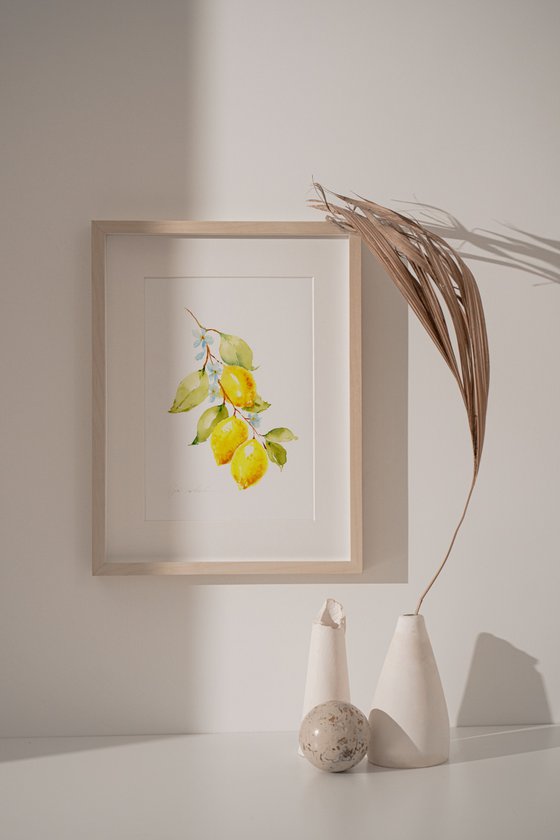 Lemon branch watercolor