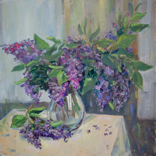 Lilac on the table by Elena Sanina