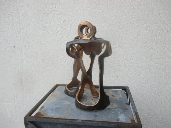 friends or couple - the dance - unique  expressive bronze