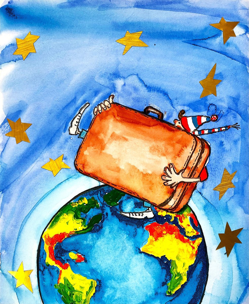 Portrait Drawing By Lena Smirnova, 7 X 9", Home For Christmas, Original Artwork