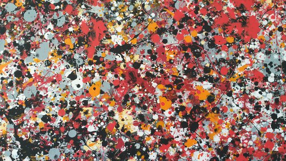 Abstract J. Pollock style acrylic by M.Y.