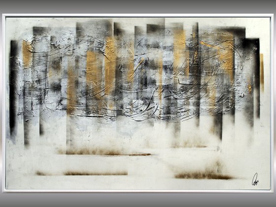 City of Gold  - Abstract Art - Acrylic Painting - Canvas Art - Framed Painting - Abstract Painting - Industrial Art