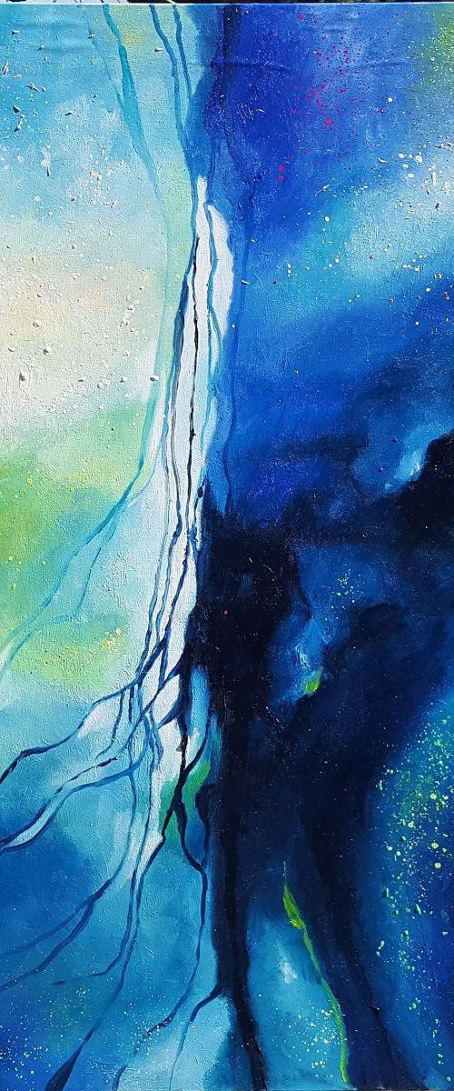 Blue haiku (100x100cm) by Simon Tünde