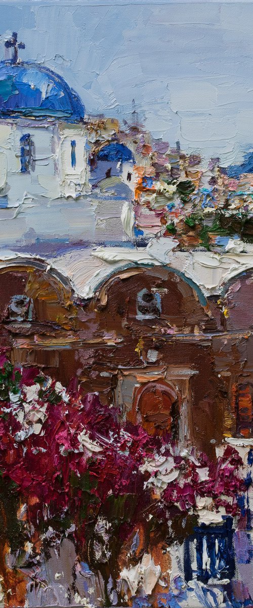 Santorini, Greece - Original landscape painting by Anastasiia Valiulina