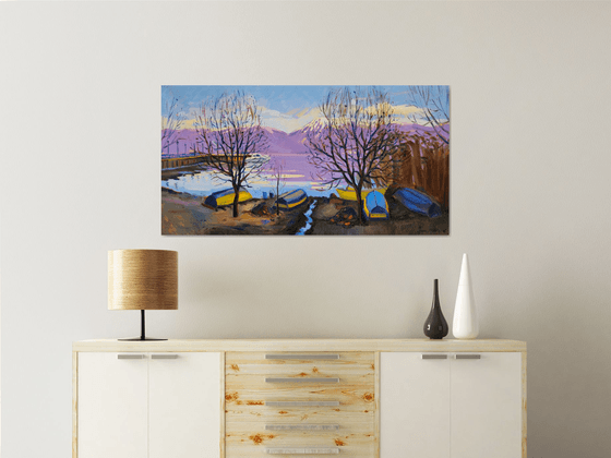 Winter afternoon by the lake