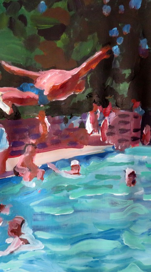Swimming  Pool with diver by Stephen Abela