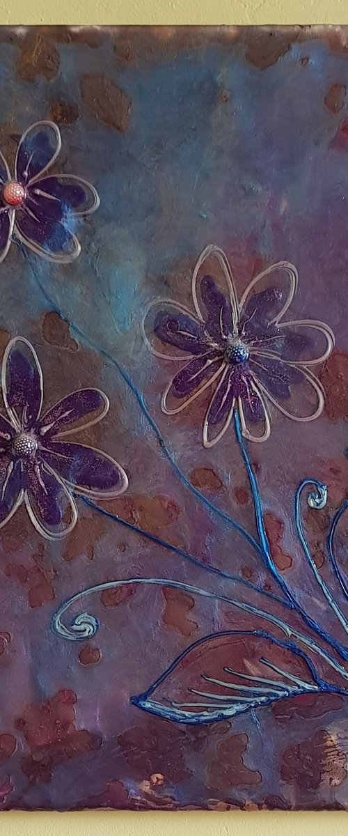 Shiny mutli flowers by Fiona J Robinson