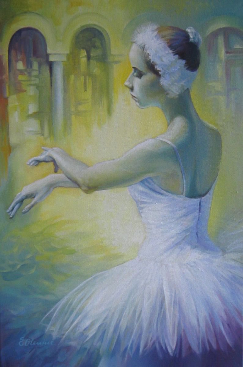 Swan dance - ballet art - woman - portrait by Elena Oleniuc