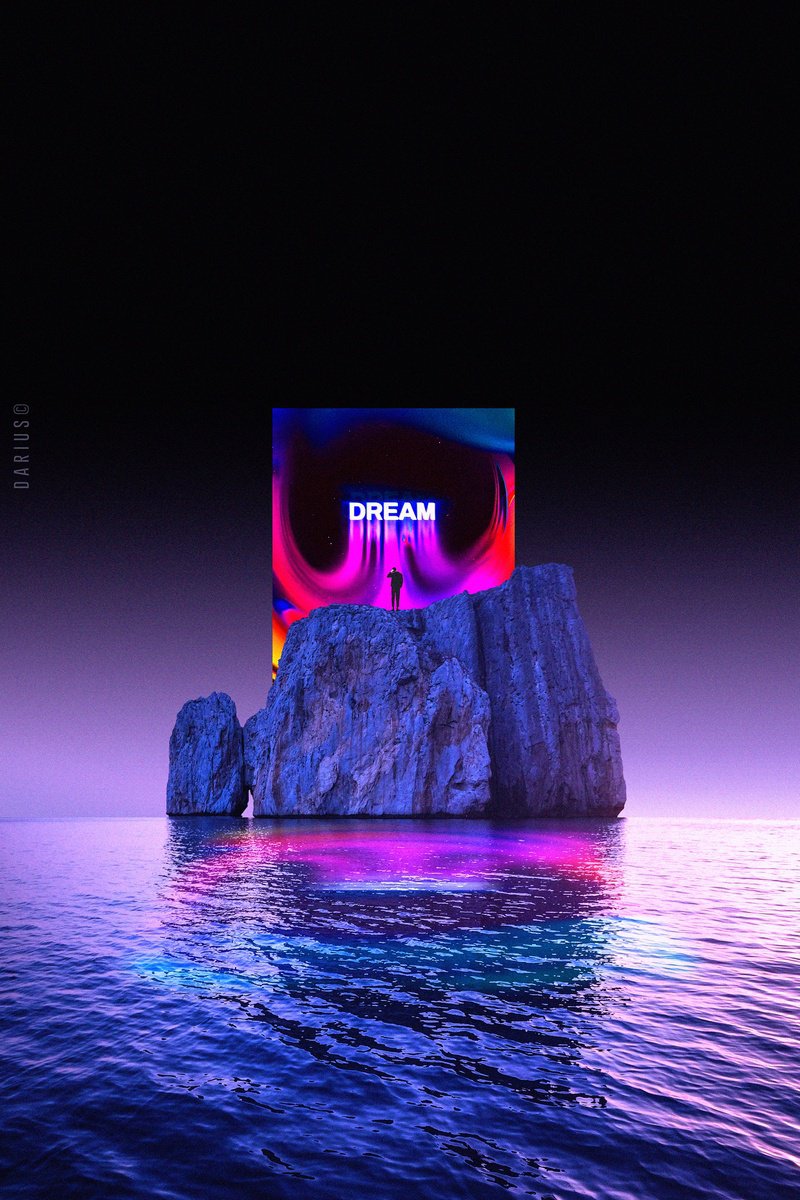 Surrealistic Landscape Giclee Print By Darius Comi, 12 X 18, Dreamwave, Original Artwork