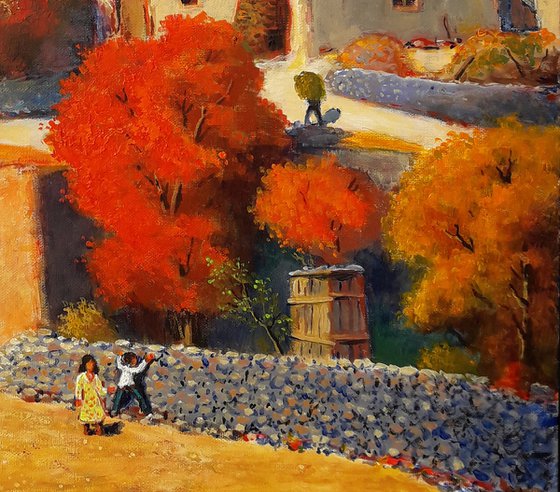 Autumn landscape (60X60cm, oil painting, ready to hang)