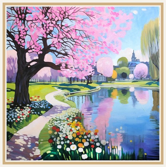 Spring Blossom by the Lake