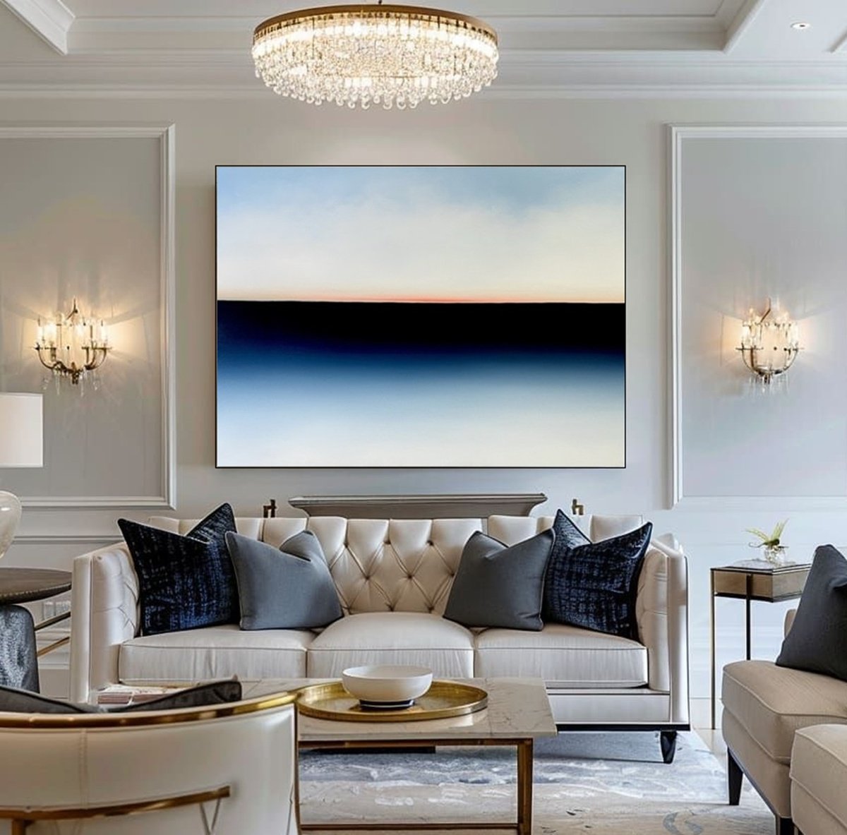 Surrealistic Landscape Oil Painting By Larissa Uvarova, 51 X 39", Horizon Of Emotions #99, Original Artwork