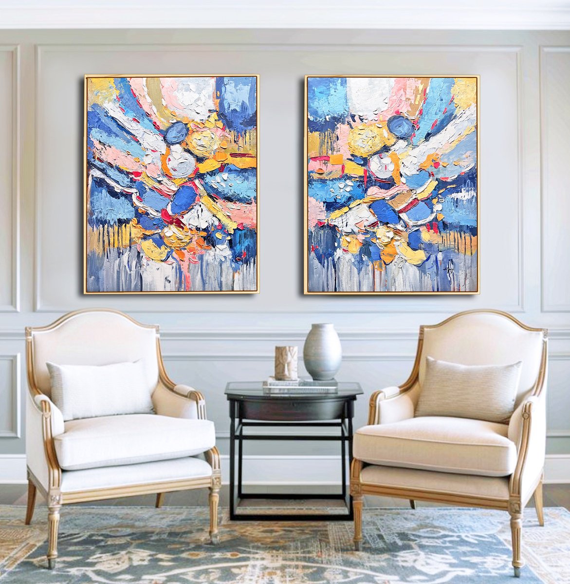 Indigo Balance By Lana Guise, 50 X 33, Artwork For Sale On Artfinder