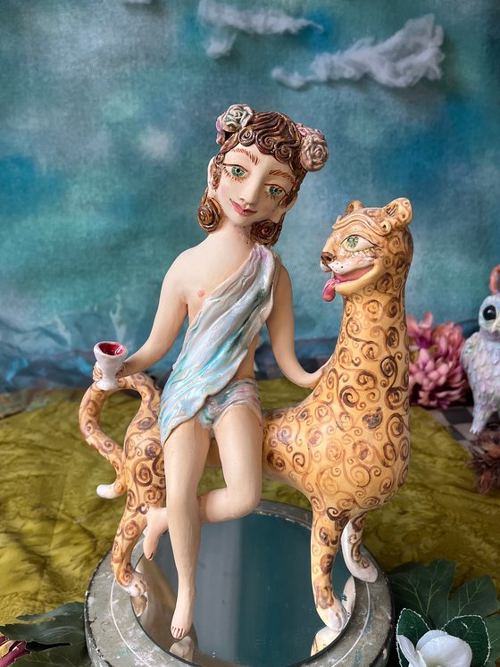 Young Dionysus on a leopard