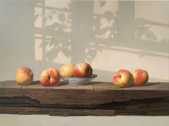Still life:peaches on the table c178