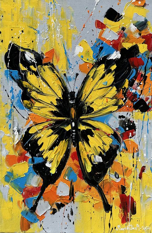 Sunlit Butterfly Canvas by Marieta Martirosyan