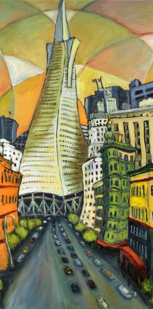Dancing pyramid (Transamerica Pyramid de San Francisco) by Albina Urbanek