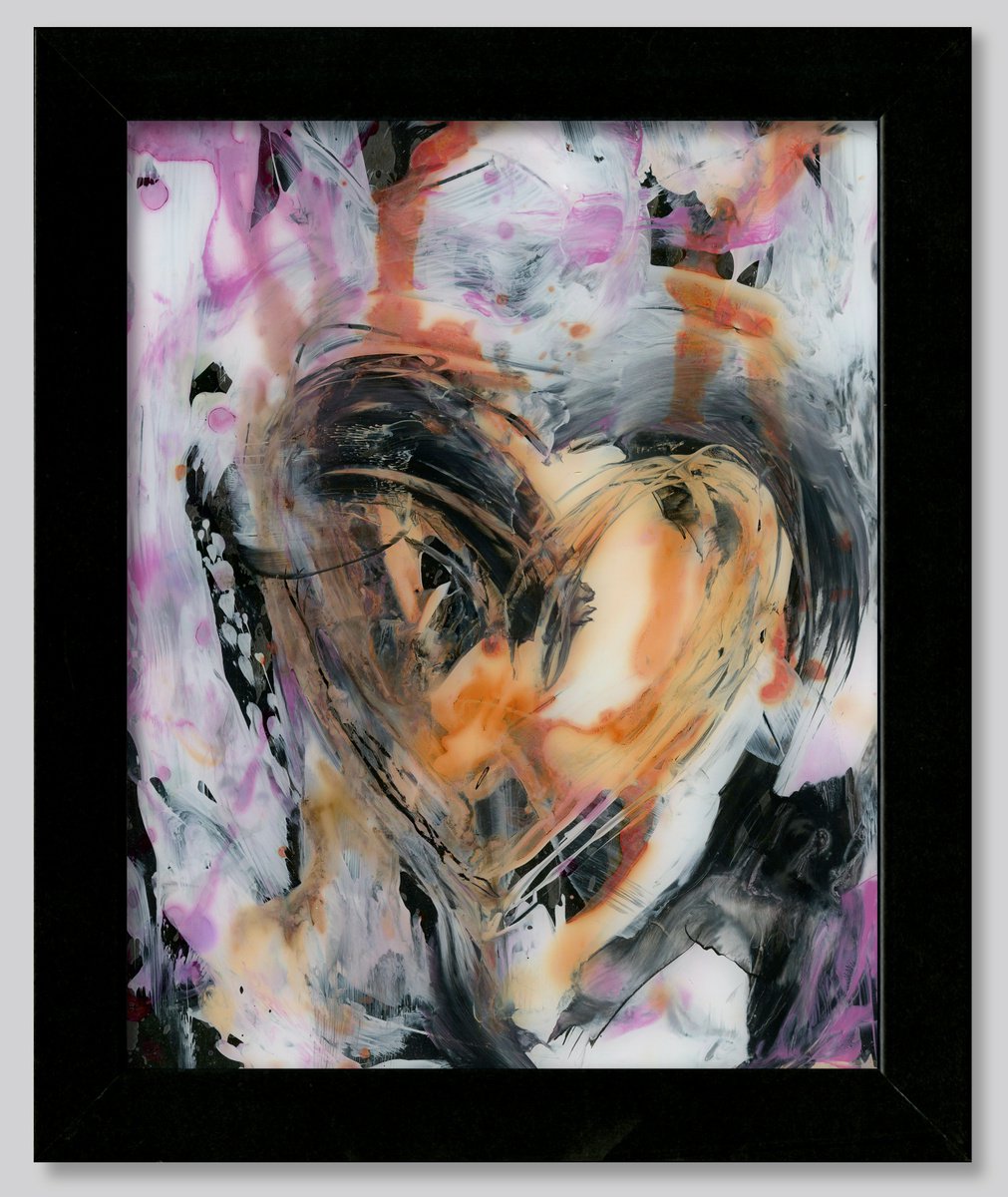 Songs Of The Heart 6 - Framed Mixed Media Abstract Heart painting by Kathy Morton Stanion by Kathy Morton Stanion