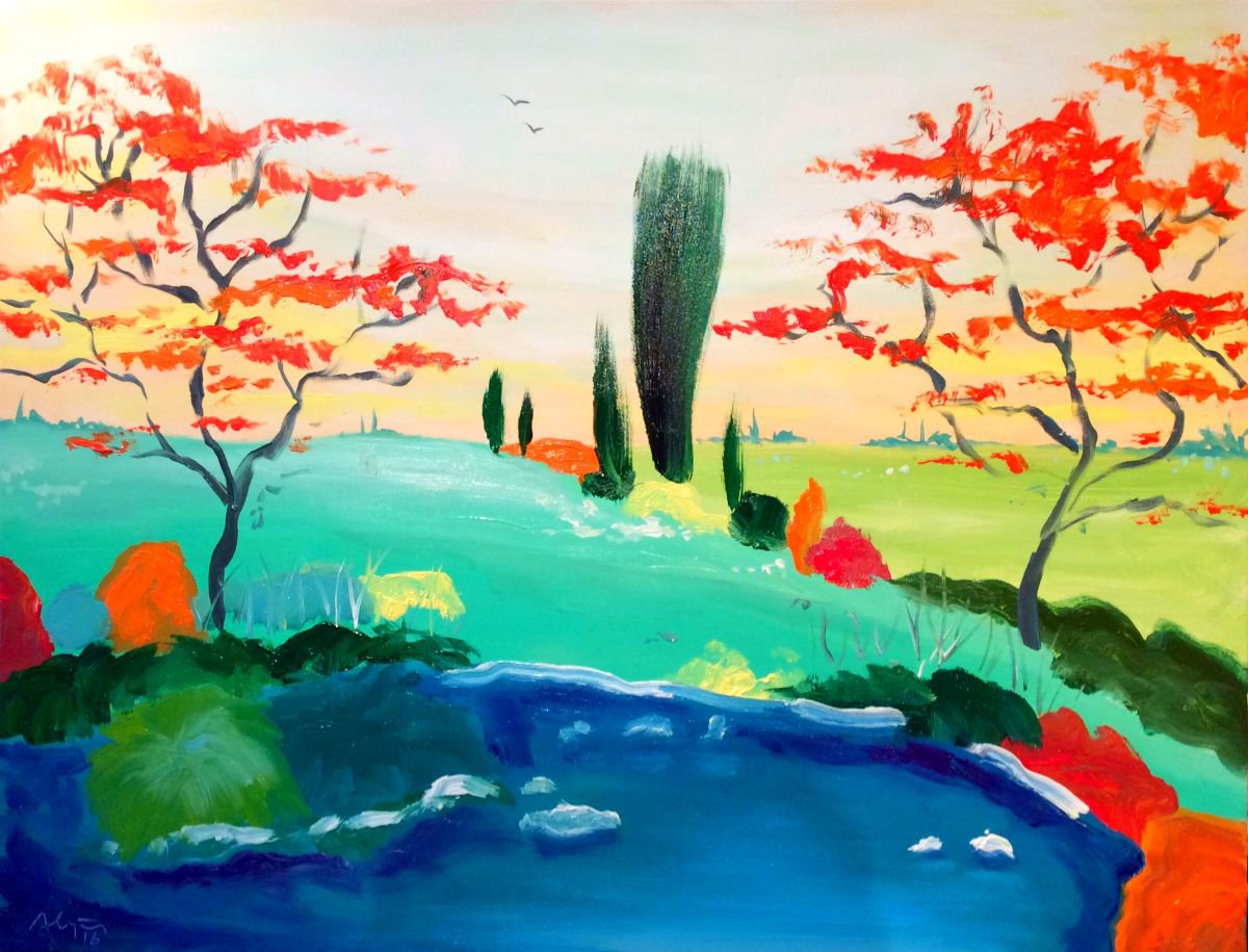  The Little Lake Ii By Alejos, 46 X 34, Artwork For Sale On Artfinder