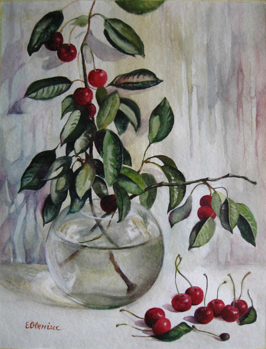 Still Life Watercolour By Elena Oleniuc, 13 X 17, Gift Of Nature, Original Artwork