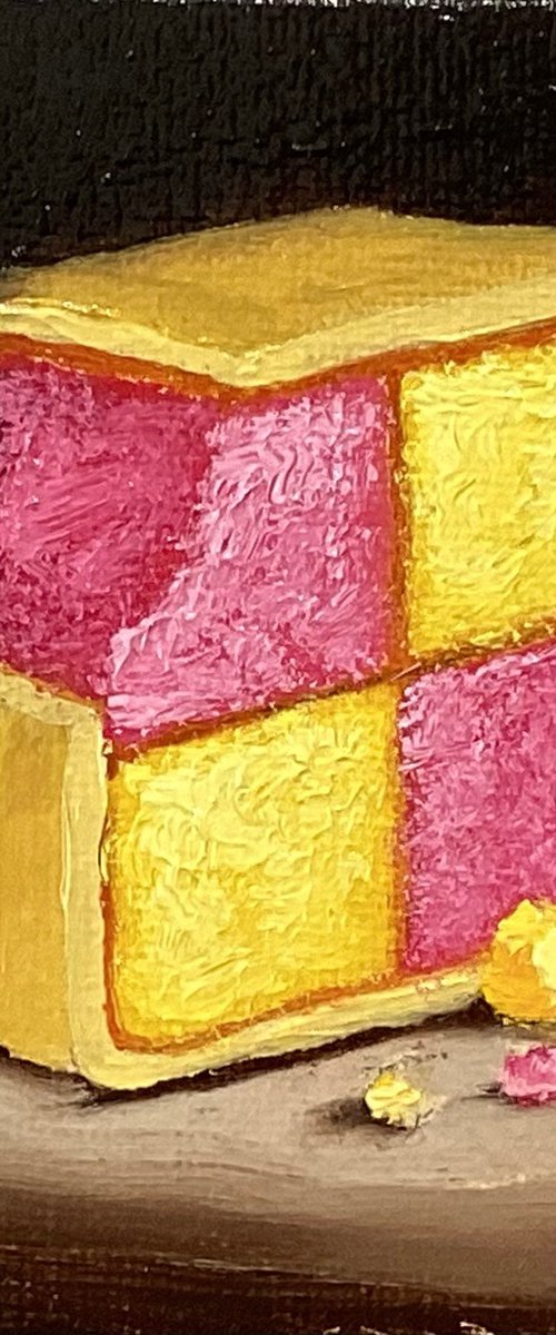 Little Battenberg cake slice by Jane Palmer Art