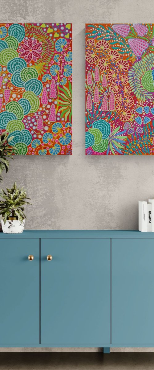 Botanical Rhapsody (Diptych) by Oxana Lazari