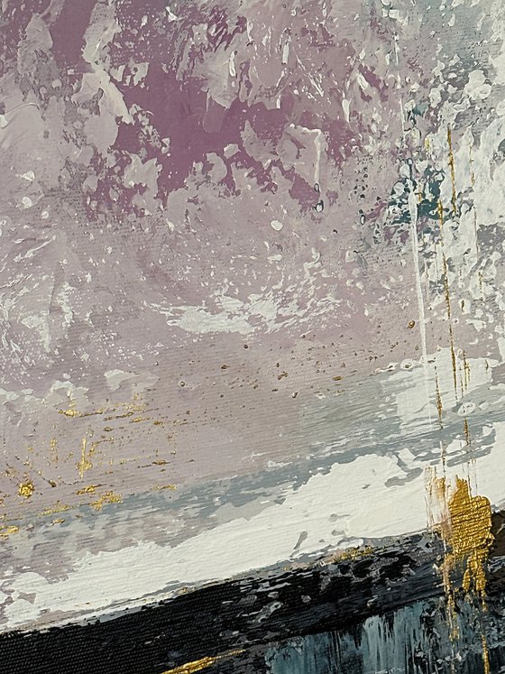 Golden Break of Dawn-blue pink wall art