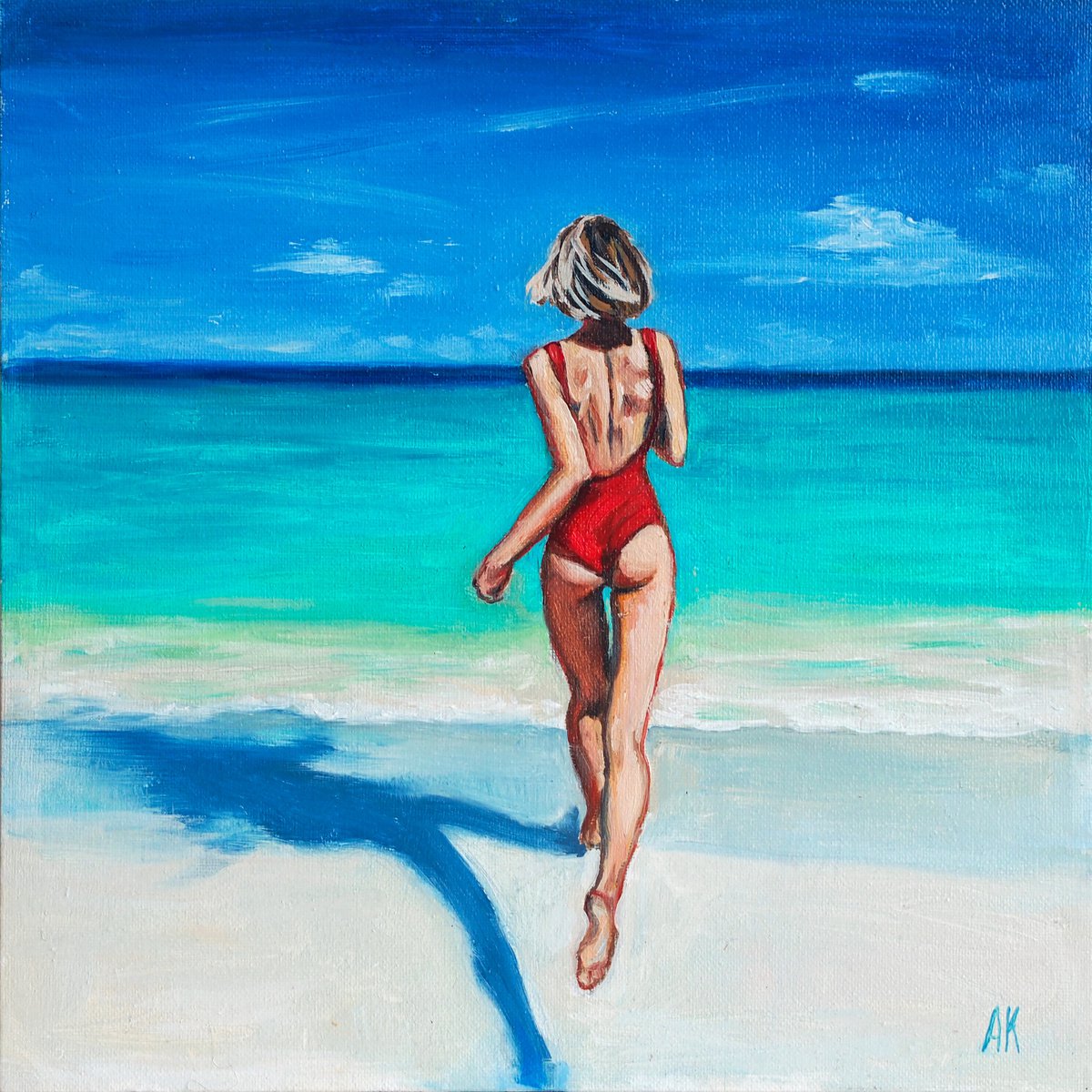 Photorealistic Portrait Oil Painting By Alfia Koral, 12 X 12, All I Want, Original Artwork