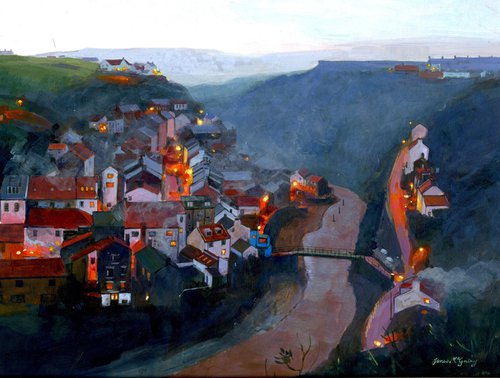 Staithes Dusk. by James McGairy