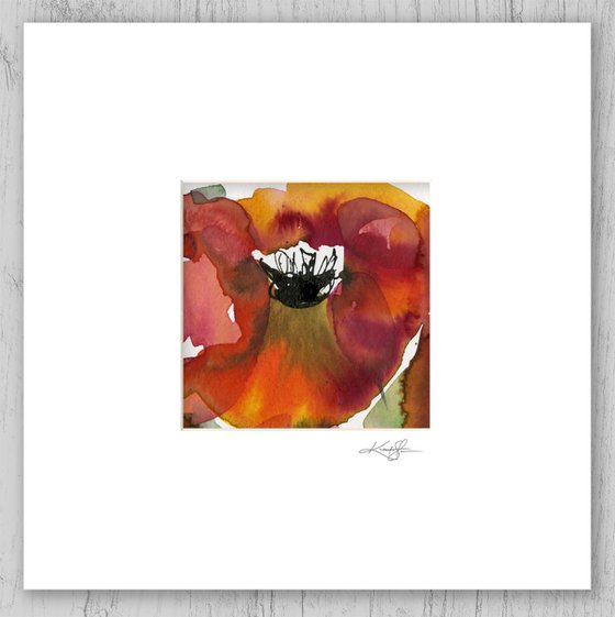 Abstract Florals Collection 7 - 3 Flower Paintings in mats by Kathy Morton Stanion