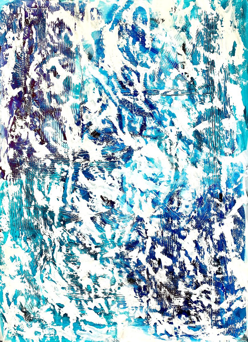 Beyond the sea no. 259 in blue abstract by Anita Kaufmann