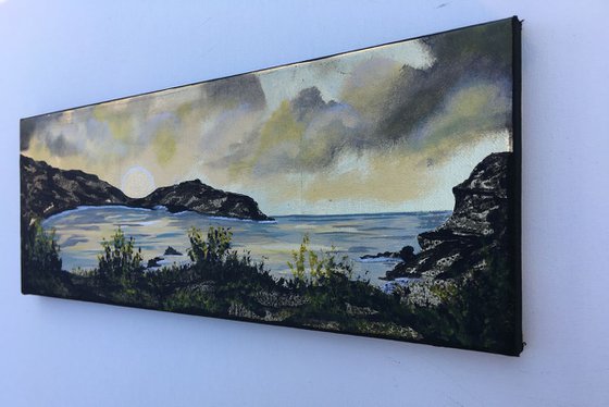 Sunrise over Lulworth Cove on Gold Leaf