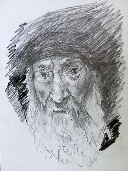 Portrait of Jewish Old Man by Rembrandt /THE COPY (XVII cent) by Oxana Raduga