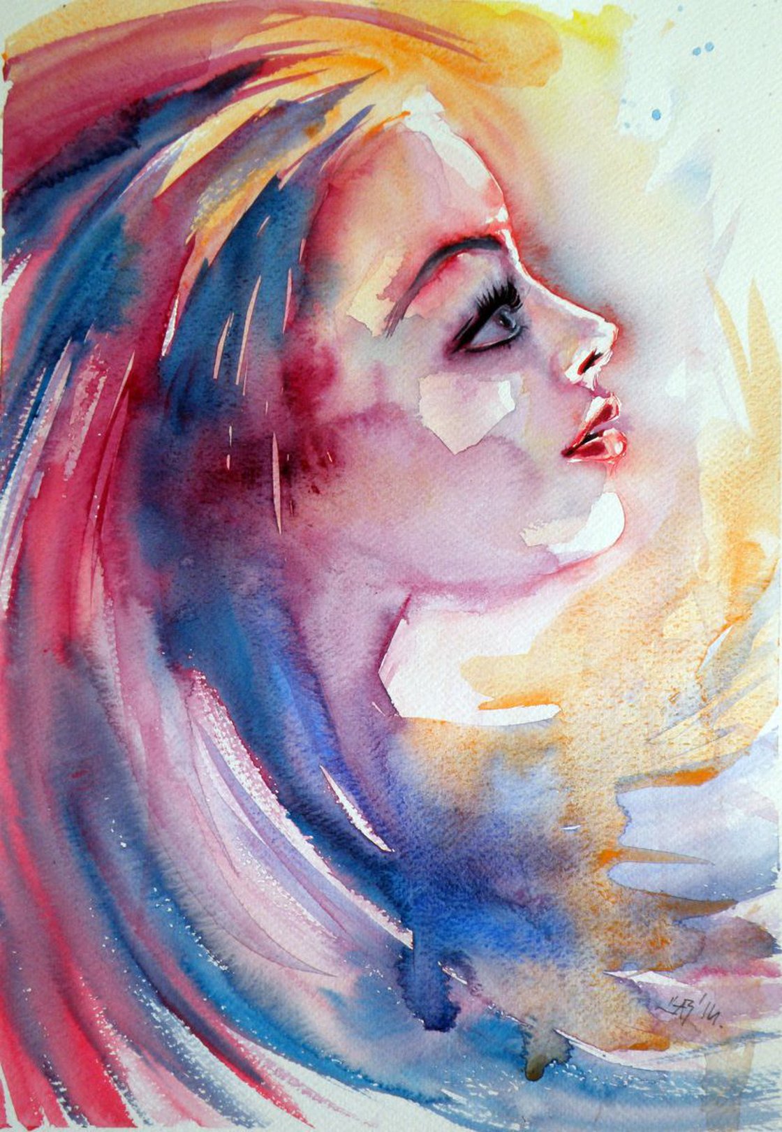 Girl Watercolour by Kovács Anna Brigitta | Artfinder