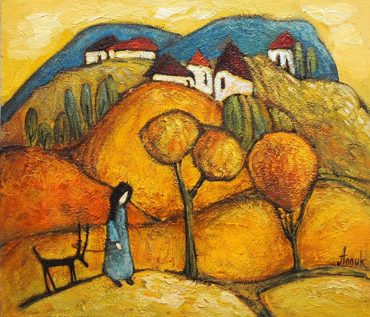 Anna Soghomonyan | Original  Oil Painting | Let's Go Home | 40 X 35Cm | Artwork For Sale On Artfinder