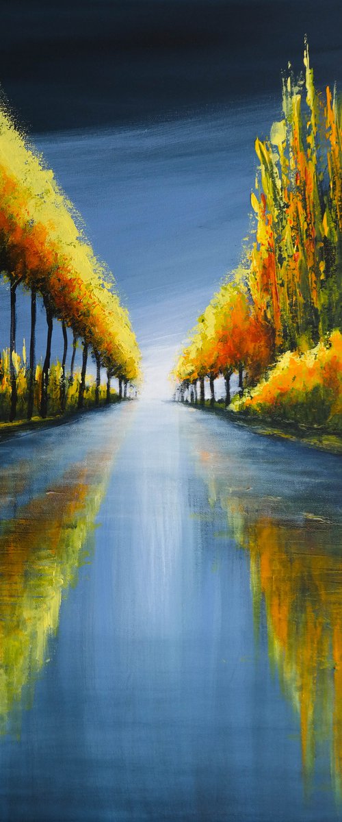 Mirror of Yellows -  Water and  Trees Series by Danijela Dan